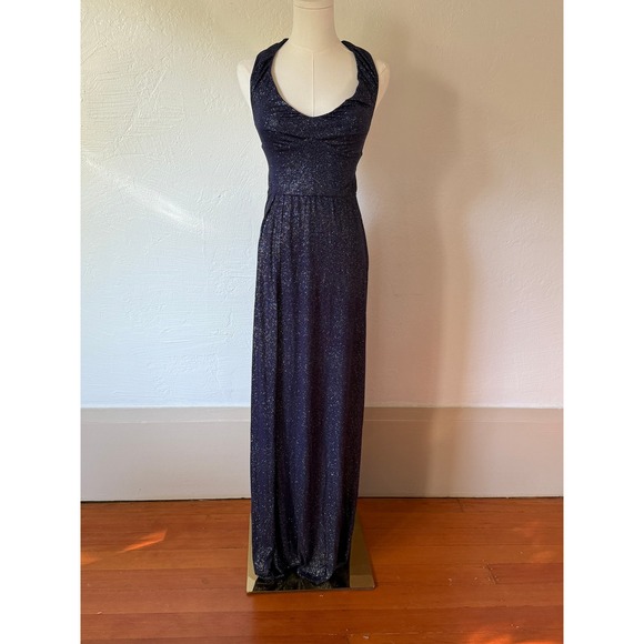 Lucy in the Sky Dresses & Skirts - Lucy In The Sky Maxi Dress Halter Neck Sparkly Evening Party Navy Size M